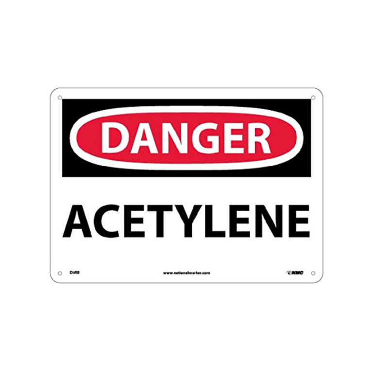 Danger Acetylene, 10x14 Plastic Sign