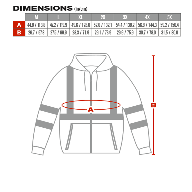 High-Vis Type R Class 3 Hooded Zip Sweatshirt - 323-HSSE