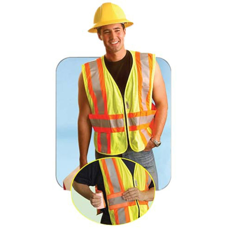 OccuNomix Type R Class 2 High-Vis Two-Tone Expandable Mesh Safety Vest - LUX-SC2TZ