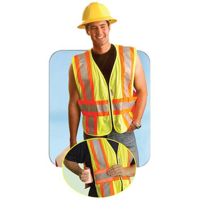 OccuNomix Type R Class 2 High-Vis Two-Tone Expandable Mesh Safety Vest - LUX-SC2TZ