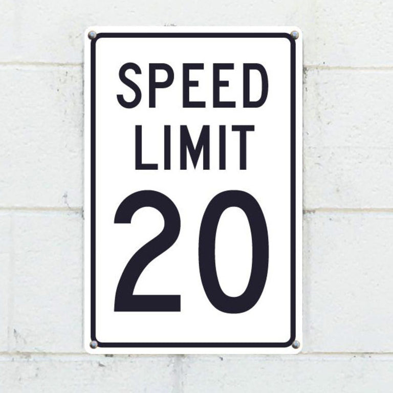 Speed Limit 20, 18x12 Aluminum Traffic Sign