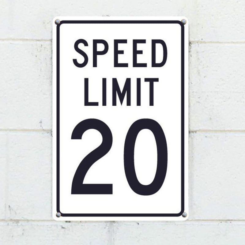 Speed Limit 20, 18x12 Aluminum Traffic Sign