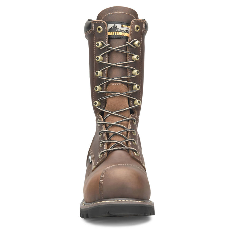 Matterhorn Men's ARC 10" Loggers Waterproof Composite Toe Boots, MT2510, Brown