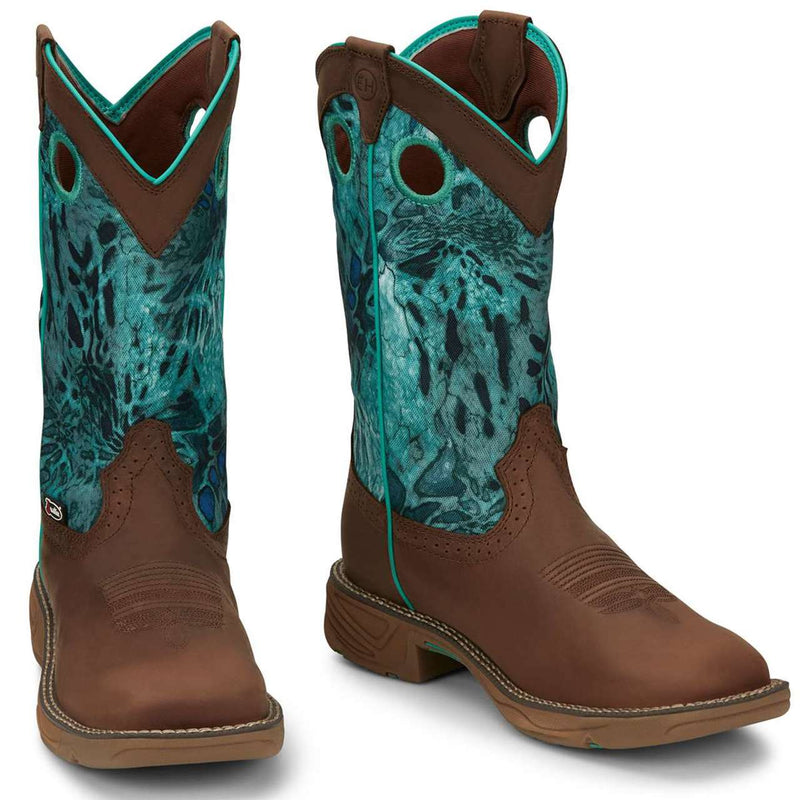Justin Women's Stampede Rush 11" Waterproof EH Soft Toe Boots, SE4355, Brown