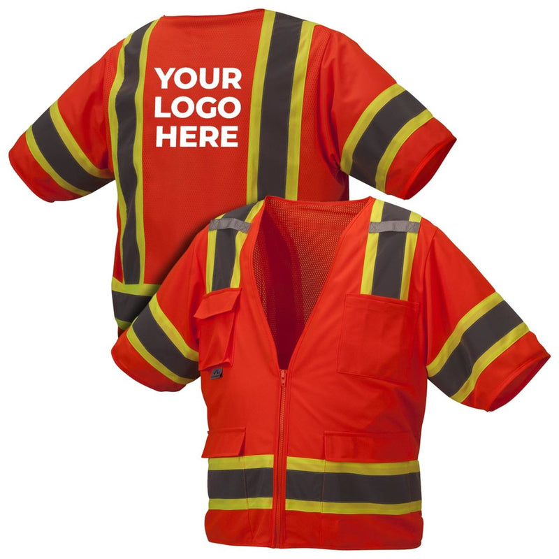 Custom Pyramex Safety RVZ34 Type R Class 3 Hi-Vis Two-Tone Mesh Back Safety Vest