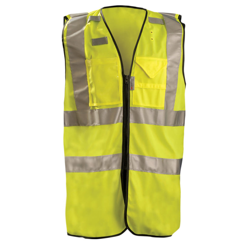 OccuNomix Type R Class 2 High-Vis Solid Dual Stripe Safety Vest w/Zipper - LUX-SSFULLZ