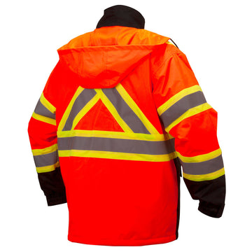 Pyramex RC7P35 Type R Class 3 Hi-Vis Waterproof 7-in-1 Parka with X-Back - Hi-Vis Orange
