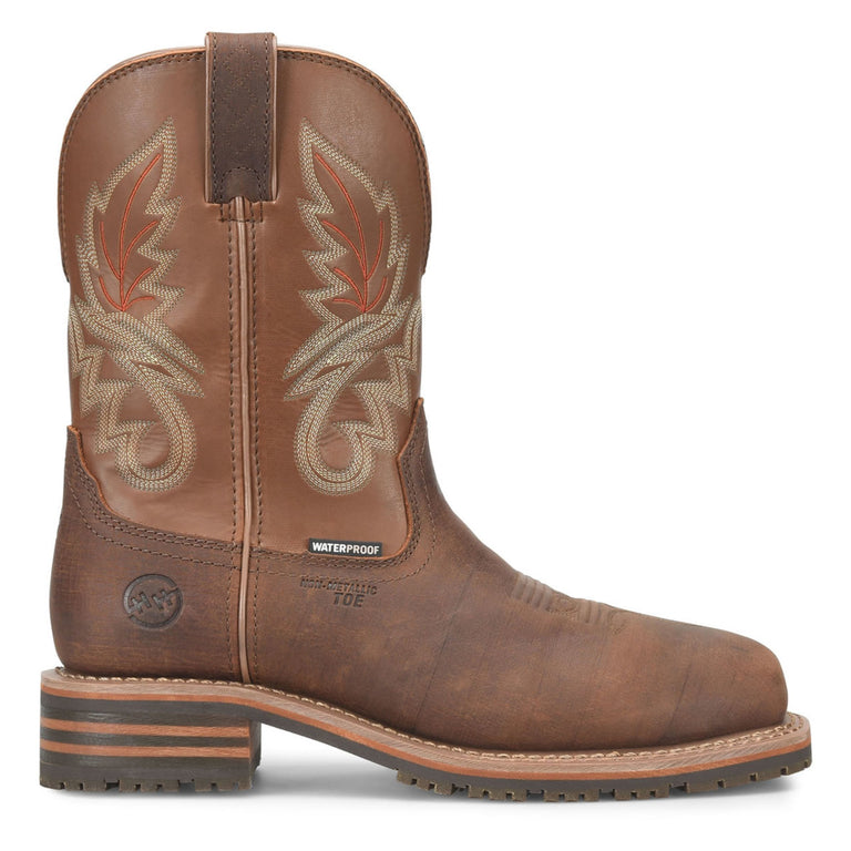 Double-H Boots Men's Carson 10" Roper Waterproof Composite Toe Boots, DH4161, Brown