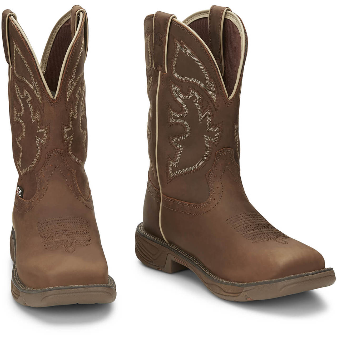 Justin Men's Rush 11" Waterproof EH Steel Toe Boots, WK4331, Tan