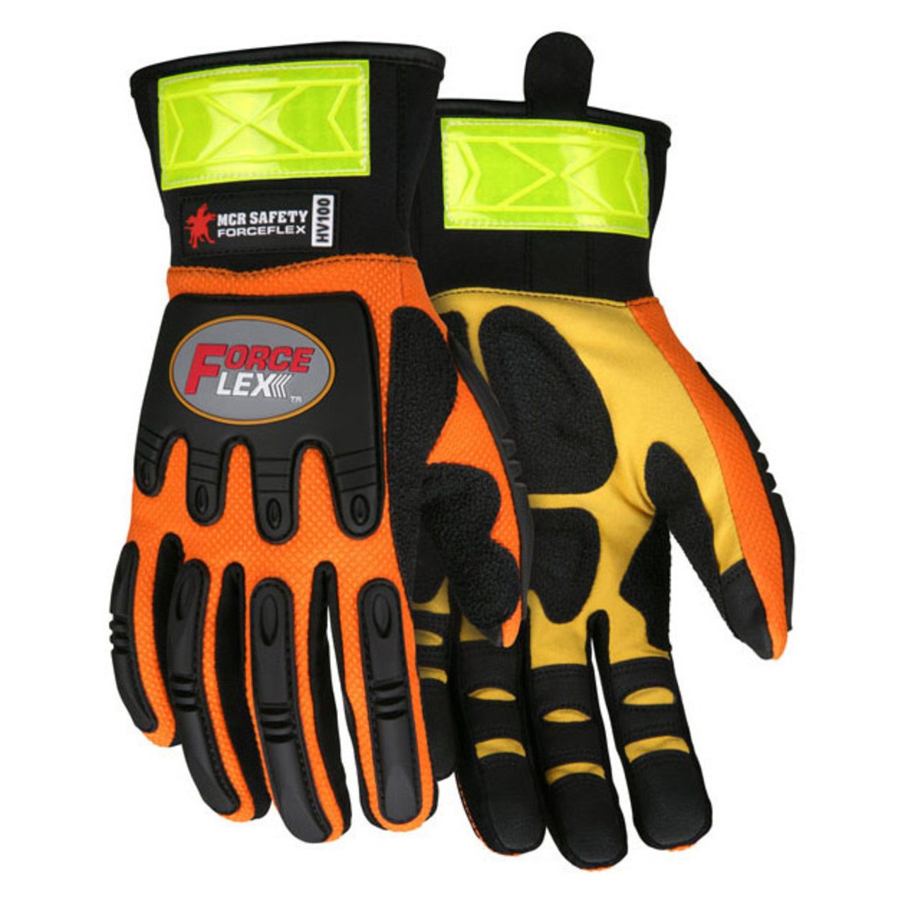 MCR Safety HV100 High-Vis Kevlar Padded Work Gloves - Single Pair