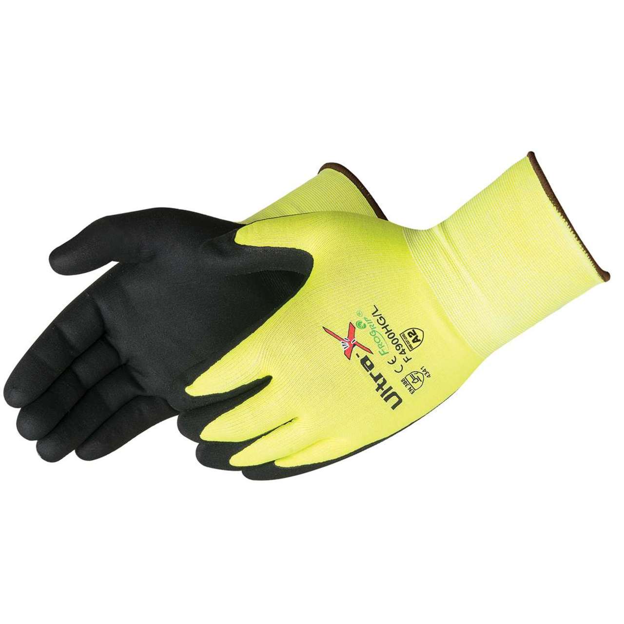 FroGrip Ultra-X F4900HG Hi-Vis A2 Cut Micro-Foam Nitrile Coated Gloves, Hi-Vis Green