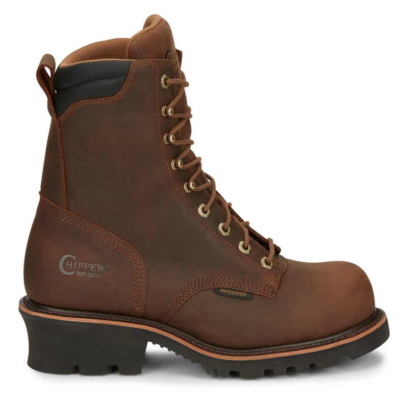 Chippewa Men's Valdor 8" Logger EH Waterproof Composite Toe Boots, 73236, Tan
