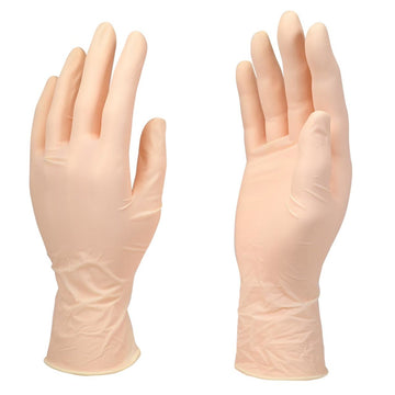 DASH VitalGard Latex Exam Grade Disposable Gloves, Natural, 4.7 mil, Box of 100