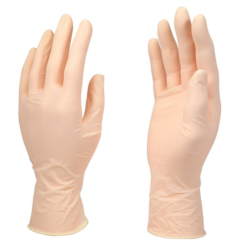 DASH VitalGard Latex Exam Grade Disposable Gloves, Natural, 4.7 mil, Box of 100
