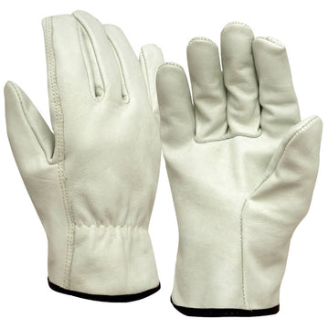 Pyramex GL2004 Select Grain Cowhide Leather Driver Gloves, Natural