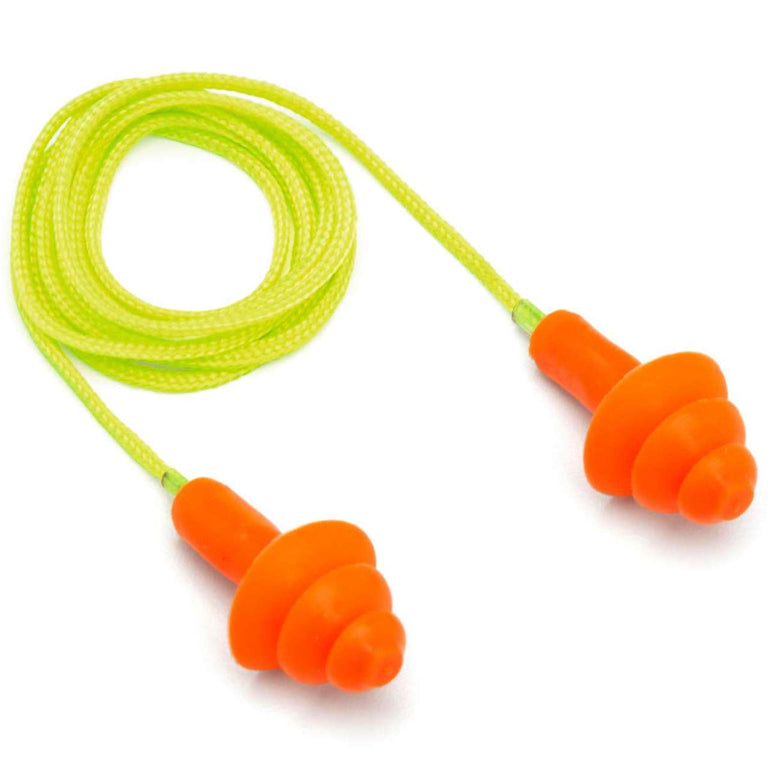 Pyramex RP3001 NRR 25dB Reusable Corded Earplugs, RP3001, 50 Pair, Orange
