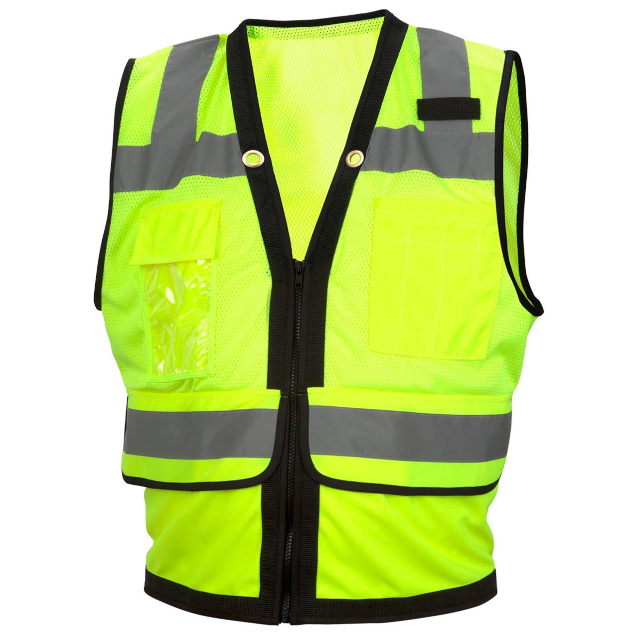 Custom Pyramex RVZ28 Type R Class 2 Hi-Vis Black Trim Mesh Safety Vest