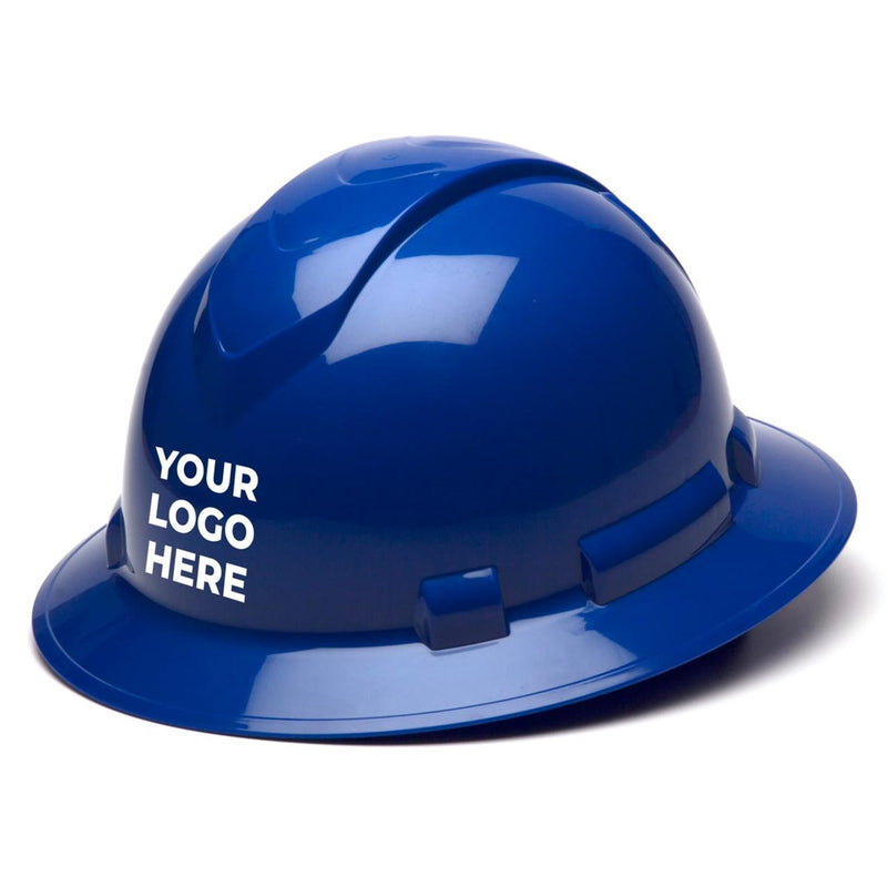 Custom Pyramex Ridgeline Full Brim Hard Hat, 6-Point Ratchet Suspension