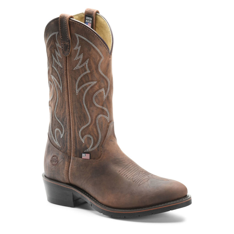Double-H Men's Robert 12" Western Steel Toe Boots, 2282, Brown