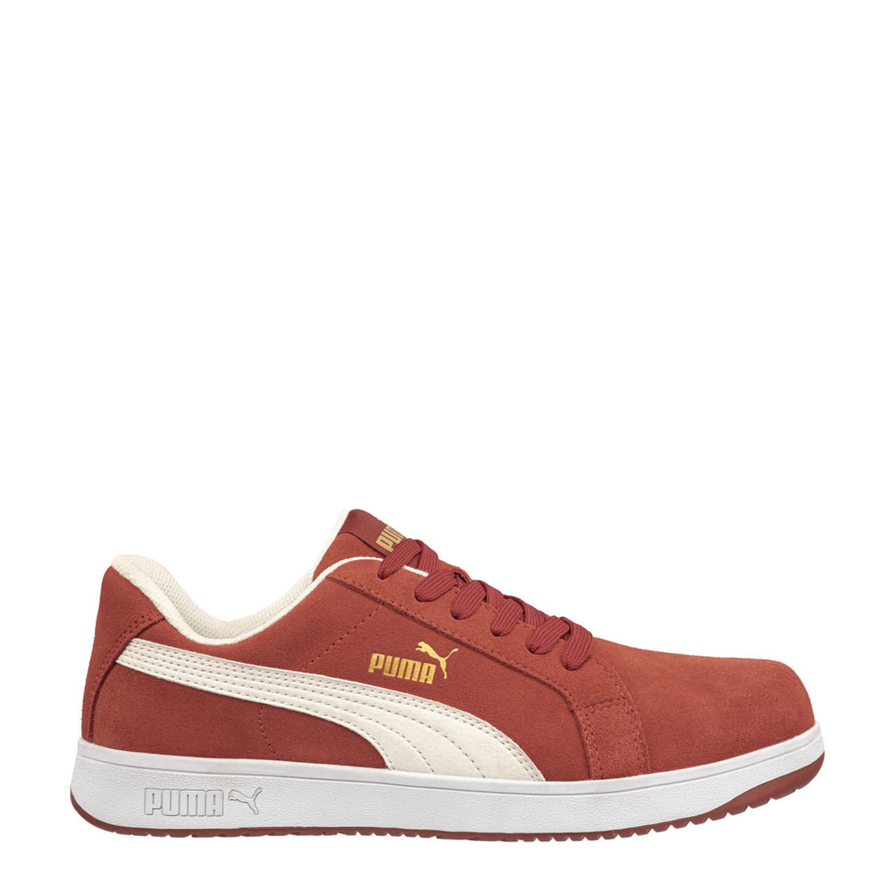 Puma Safety Women's Icon Suede Low EH Composite Toe Shoes, 640135, Red/White