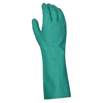 Task CHEM101 Chemical Resistant 13” Flock Lined 15 mil Nitrile Gloves, CH3115, Green