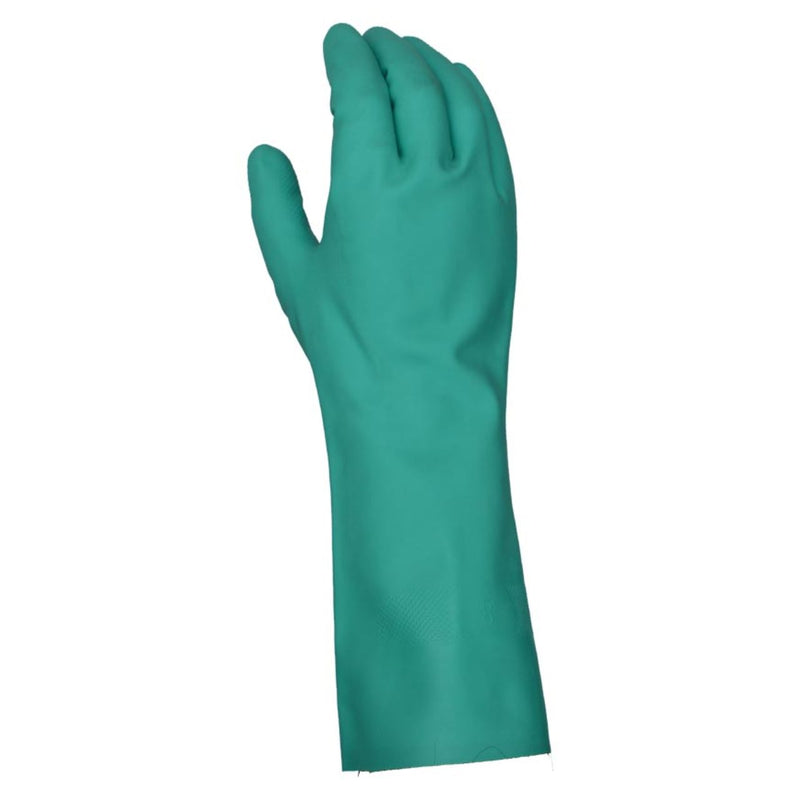 Task CHEM101 Chemical Resistant 13” Flock Lined 15 mil Nitrile Gloves, CH3115, Green
