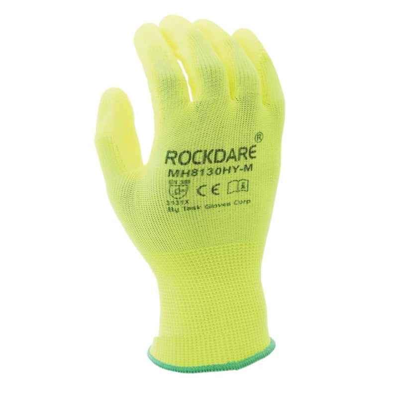 TASK 13G Hi-Vis Polyurethane Coated Gloves, MH8130HY, Hi-Vis Yellow