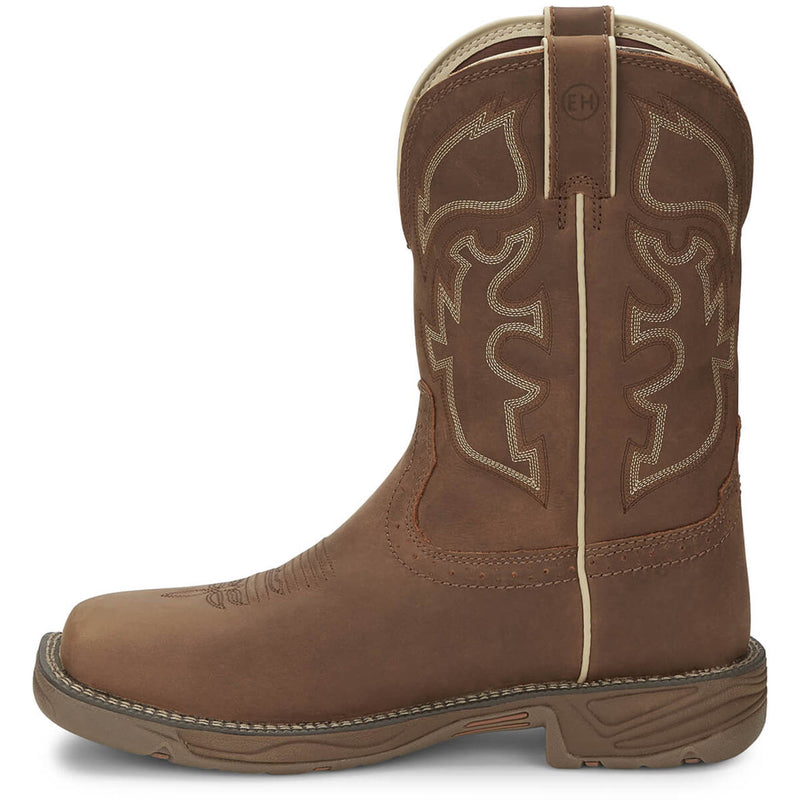 Justin Men's Rush 11" Waterproof EH Steel Toe Boots, WK4331, Tan