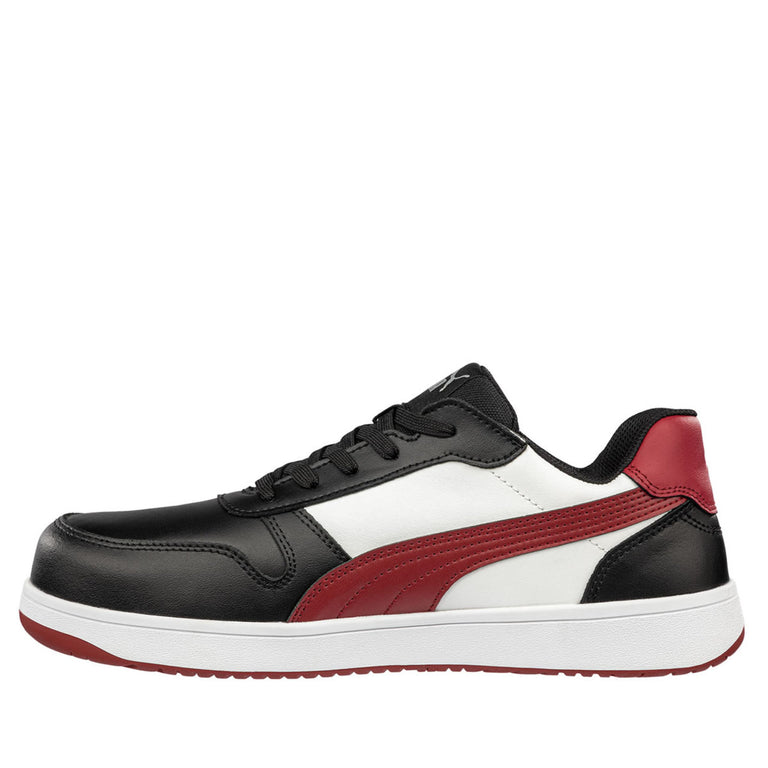 Puma Safety Women's Frontcourt Low EH Composite Toe Shoes, 640215, Black/White/Red