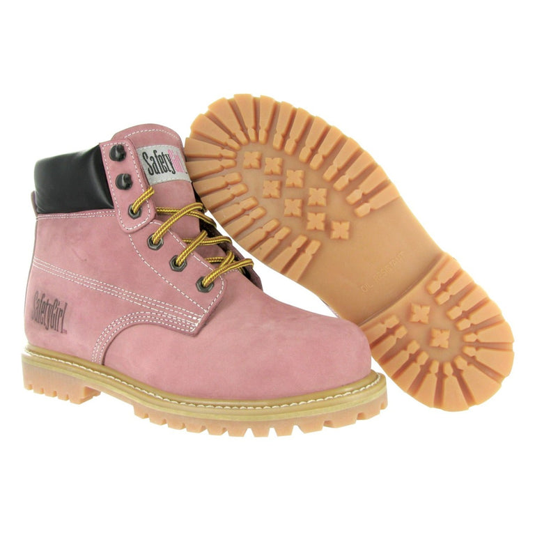 Safety Girl Women's Steel Toe Work Boots Pink – Safety Gear