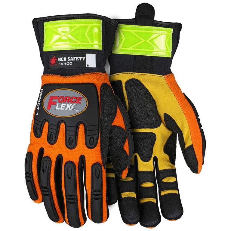 MCR Safety HV100 High-Vis Kevlar Padded Work Gloves - Single Pair