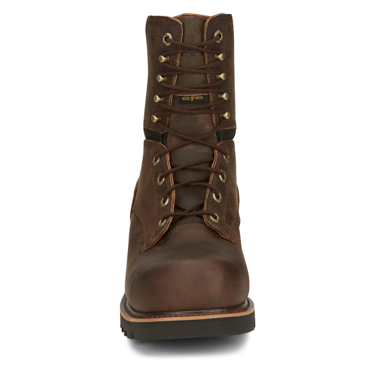 Chippewa Men's Sador 9" Logger EH Waterproof Insulated Composite Toe Boots, 73233, Brown
