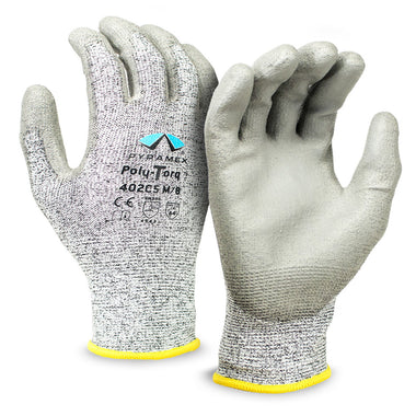 Pyramex GL402C5 A4 Cut Polyurethane Dipped Gloves, Gray