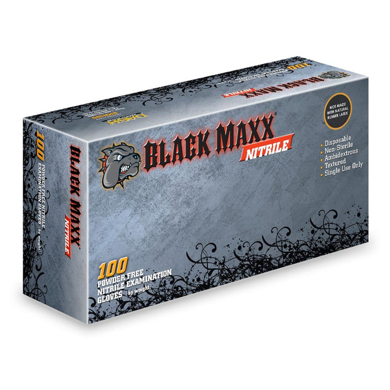 DASH Black Maxx Nitrile Disposable Exam Grade Disposable Gloves, Black, 5 mil, Box of 100
