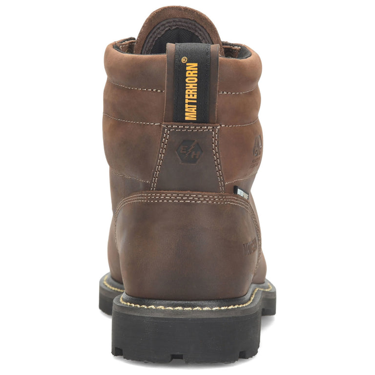 Matterhorn Men's INT LO 6" Waterproof EH Met-Guard Steel Toe Boots, MT2520, Brown