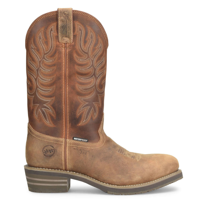 Double-H Men's Garza 12" Waterproof Western Composite Toe Boots, DH4159, Brown
