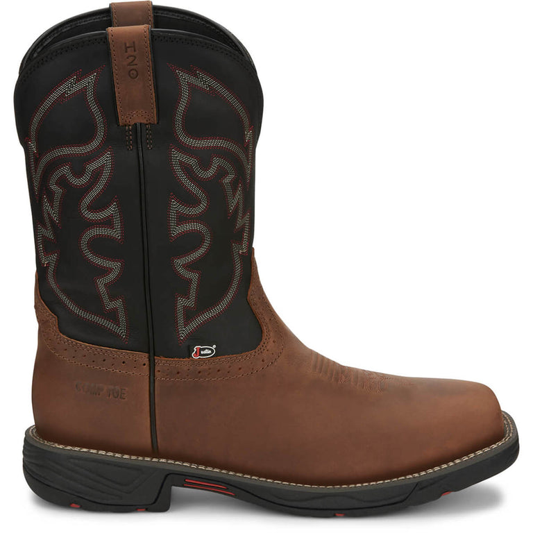 Justin Men's Rush 11" Waterproof EH Nano Composite Toe Boots, WK4337, Tan