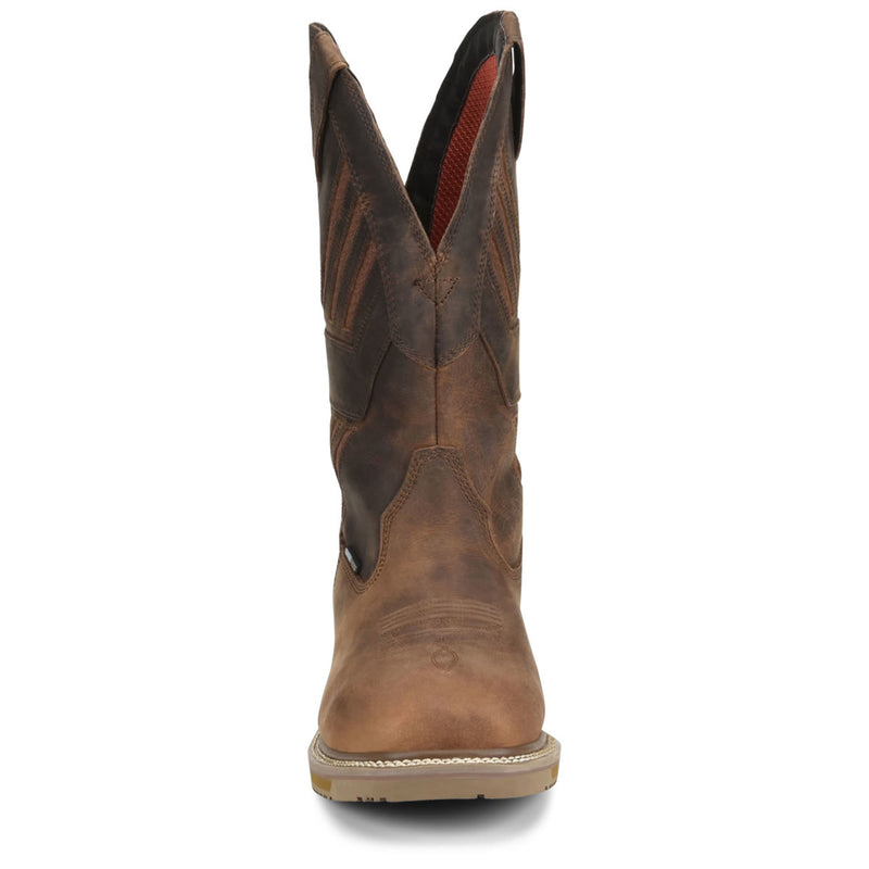 Double-H Boots Men's Kelton 13" Roper Waterproof Composite Toe Boots, DH5354, Brown