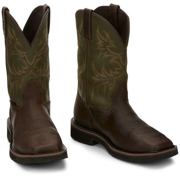 Justin Men's Keavan 11" Met-Guard Waterproof EH Steel Toe Boots, SE4570, Brown