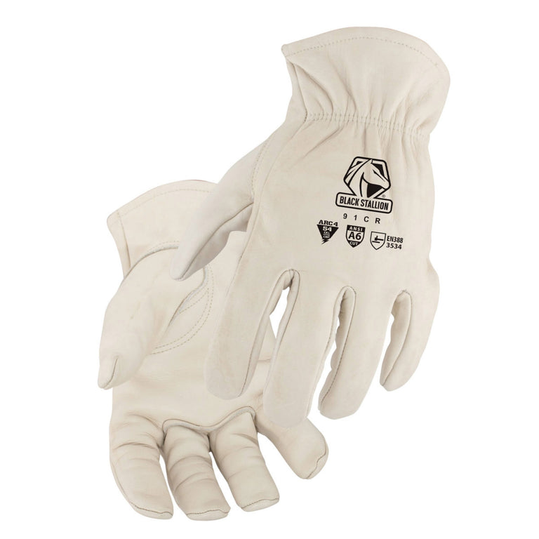 Black Stallion 91CR A6 Cut Resistant Grain Cowhide Leather Driver Gloves