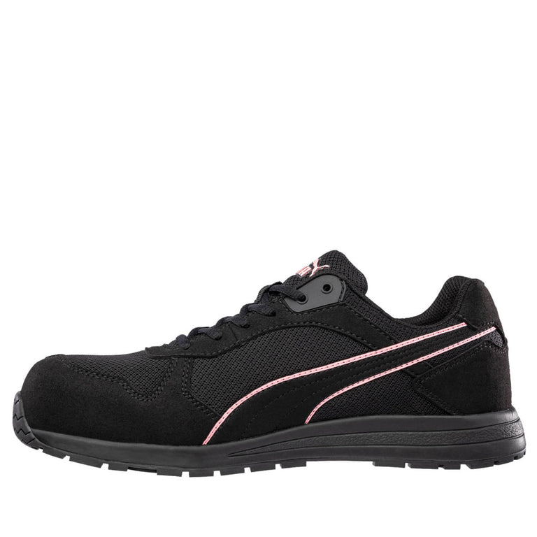 Puma Safety Women's Frontside Low EH Composite Toe Shoes, 643125, Black/Pink
