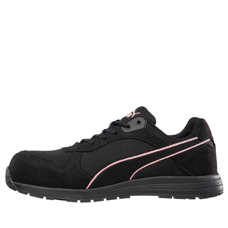 Puma Safety Women's Frontside Low EH Composite Toe Shoes, 643125, Black/Pink