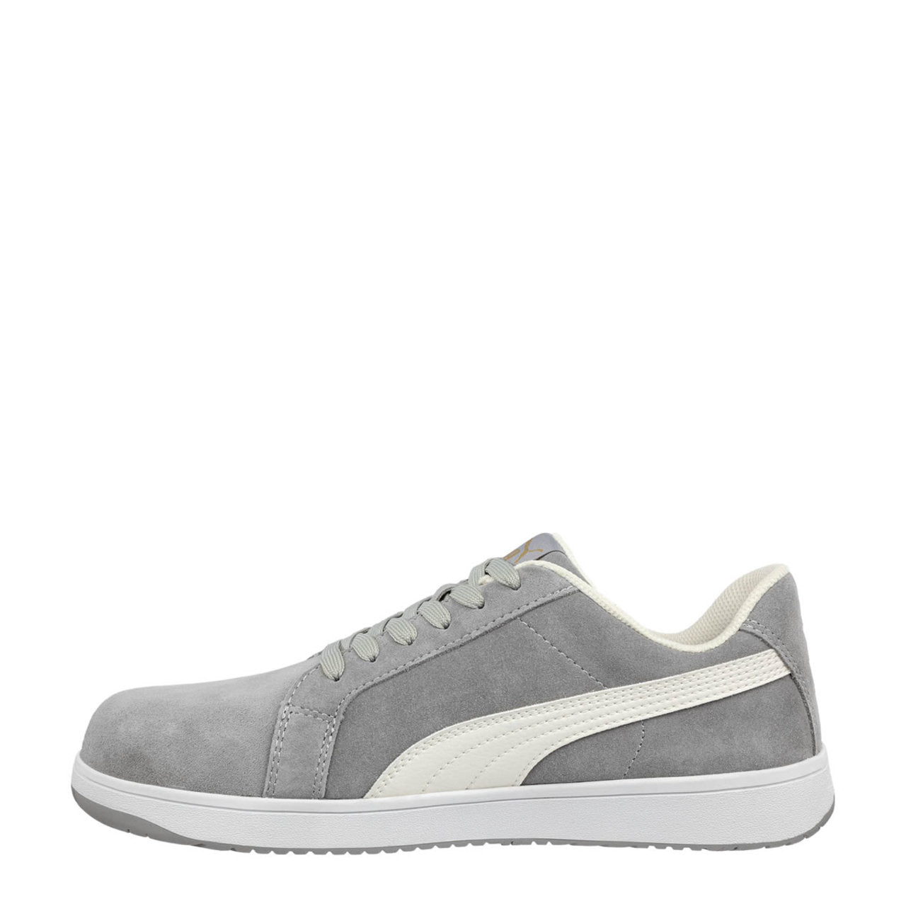 Puma Safety Women's Icon Suede Low SD Composite Toe Shoes, 640125, Gray/White