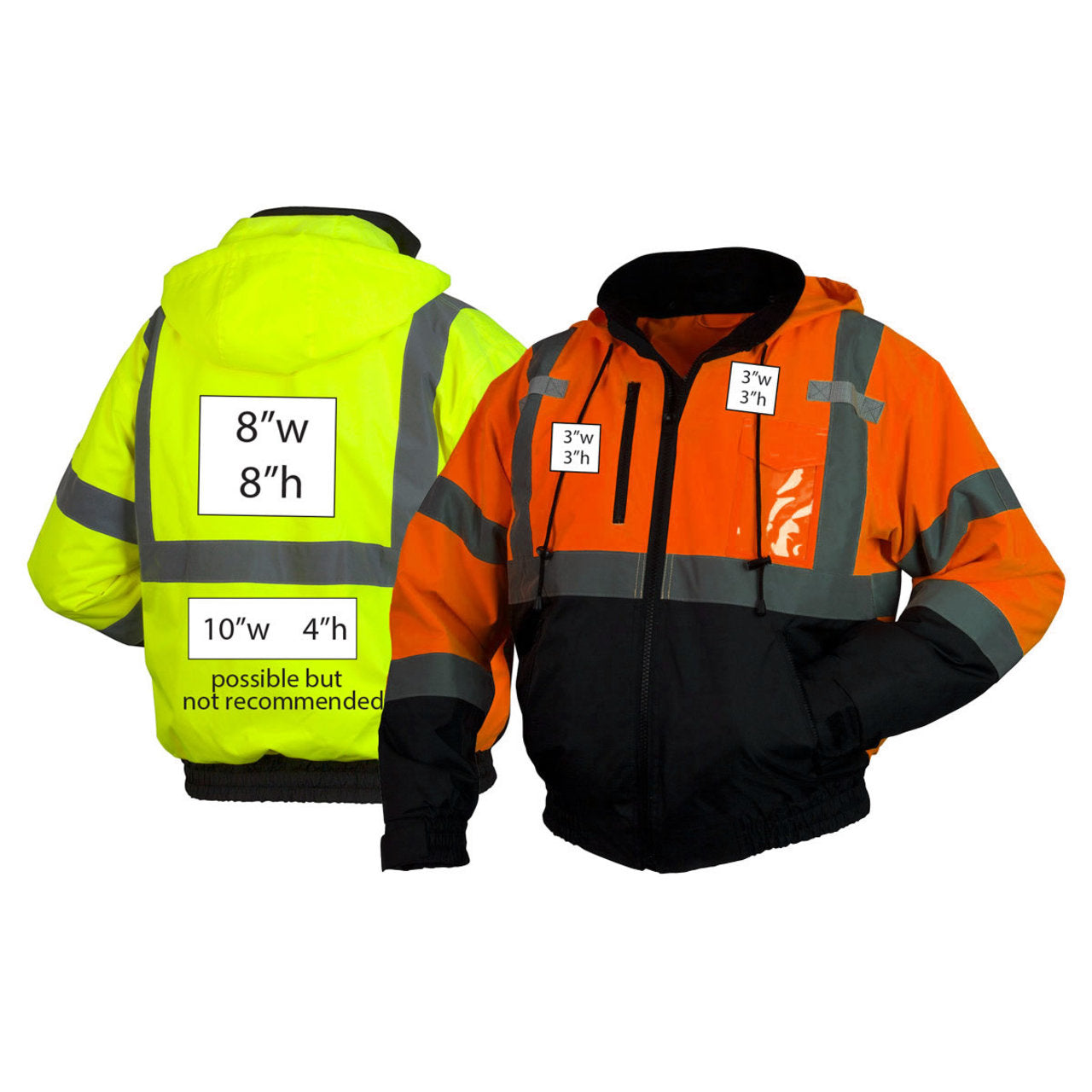 Custom Pyramex RJ31H Type R Class 3 Hi-Vis Heated Waterproof Fleece Lined Jacket