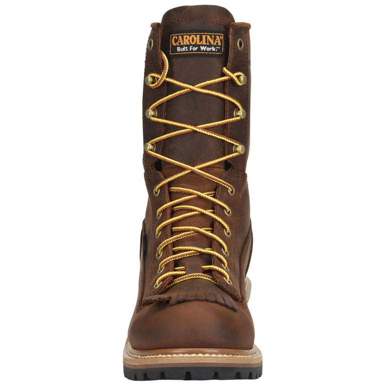 Carolina Men's Spruce 8" Loggers Waterproof EH Steel Toe Boots, CA9824, Copper Crazy Horse