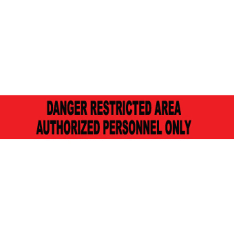 Barricade Tape - Danger Restricted Area Authorized Personnel Only, 3in x 1000ft