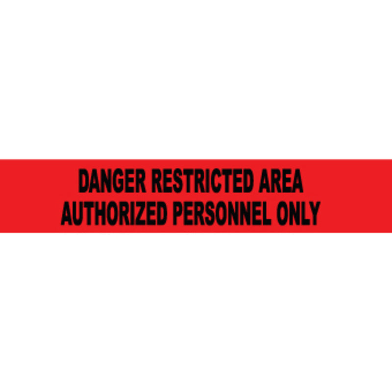 Barricade Tape - Danger Restricted Area Authorized Personnel Only, 3in x 1000ft