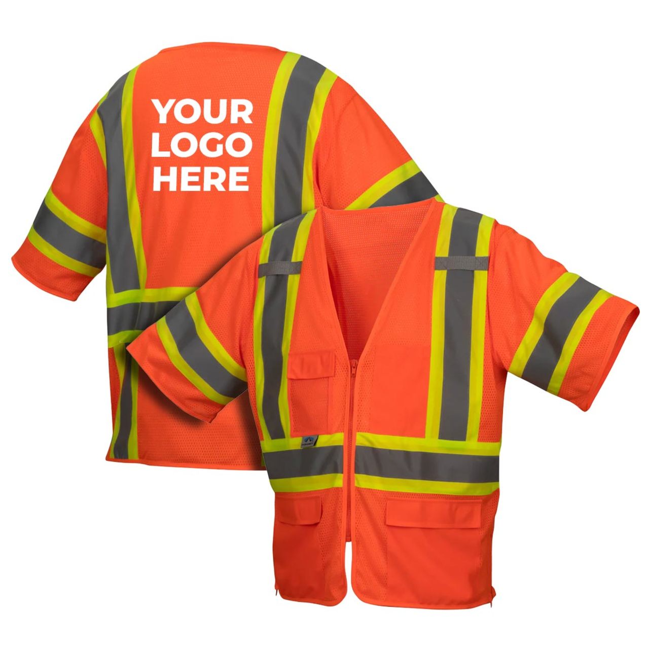 Custom Pyramex Safety RVZ36 Type R Class 3 Hi-Vis Two-Tone Mesh Safety Vest