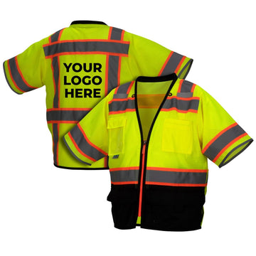 Custom Pyramex RVZ37B Type R Class 3 High-Vis Black Bottom Safety Vest