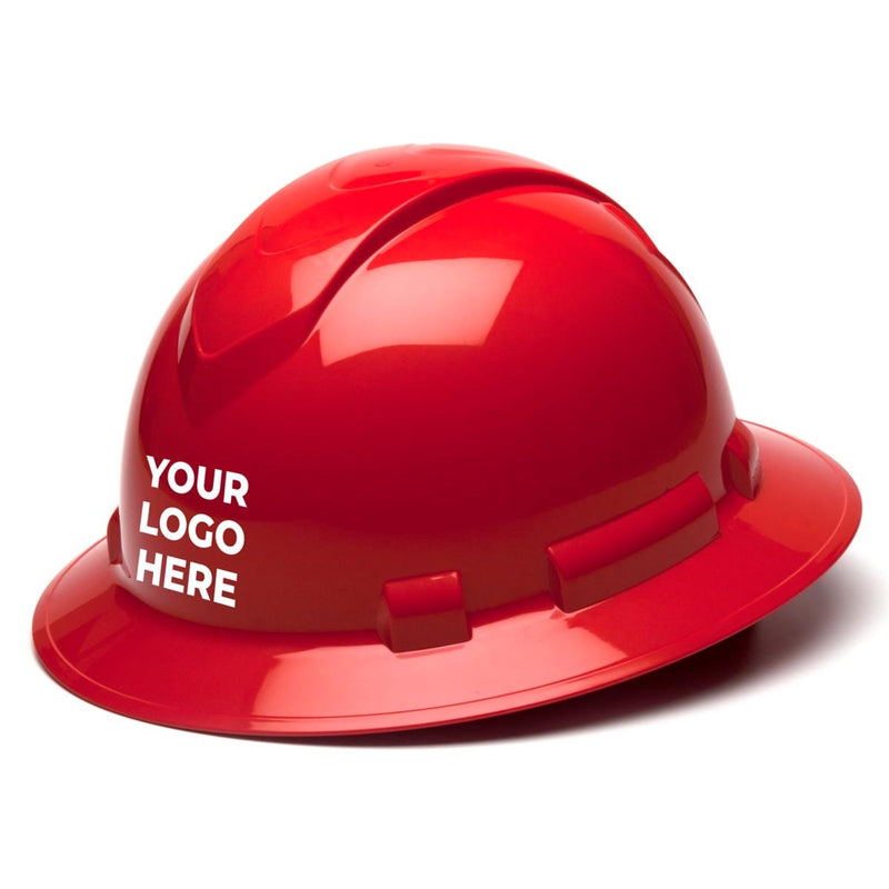 Custom Pyramex Ridgeline Full Brim Hard Hat, 6-Point Ratchet Suspension